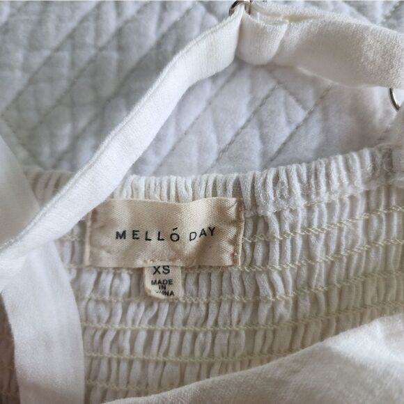 MelloDay dress embroidery smocking back sleeveless summer bohemian coastal chic - Picture 7 of 12